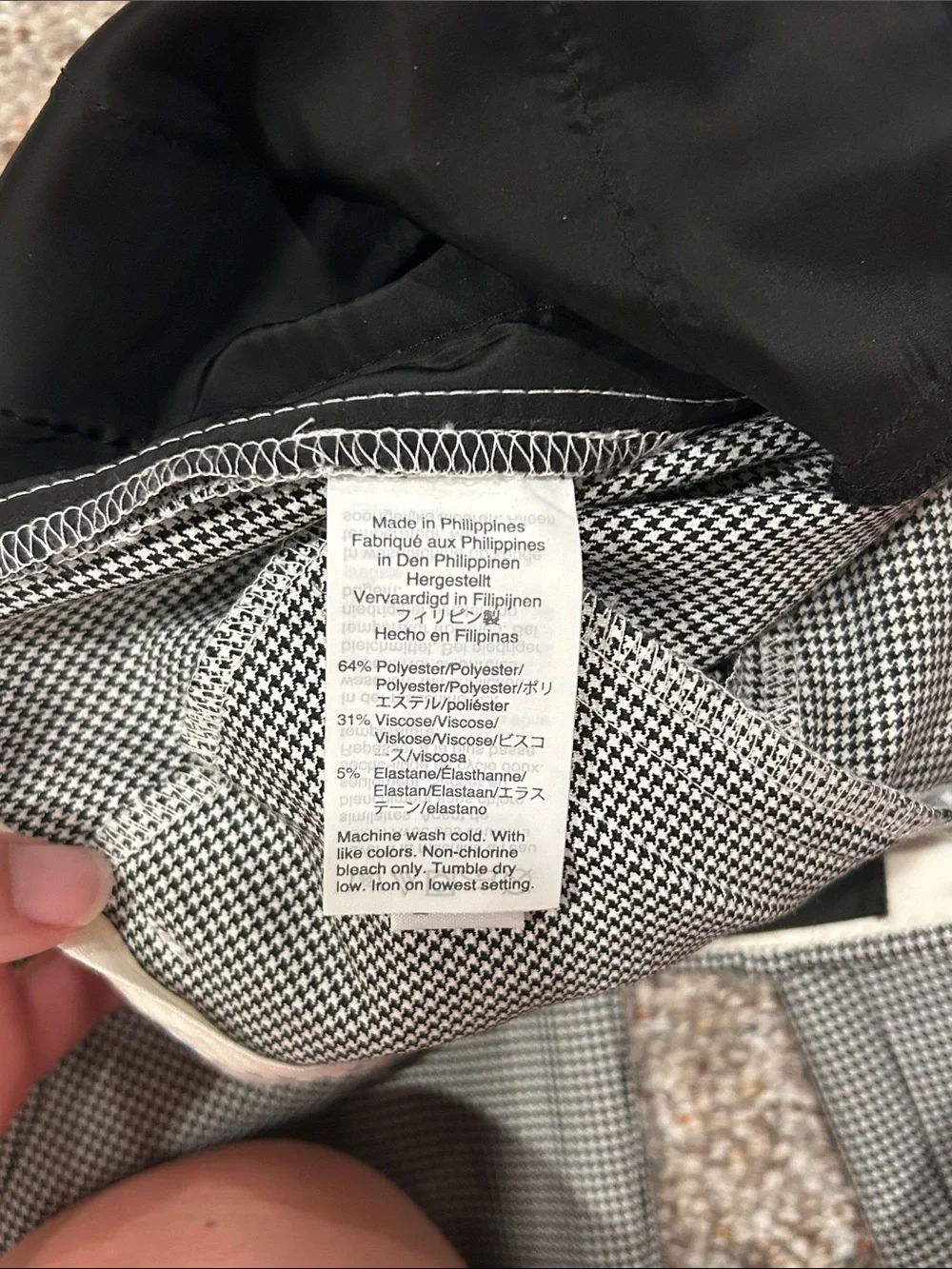 J. Crew High Rise Cameron Tailored Straight-Leg Pants in Houndstooth